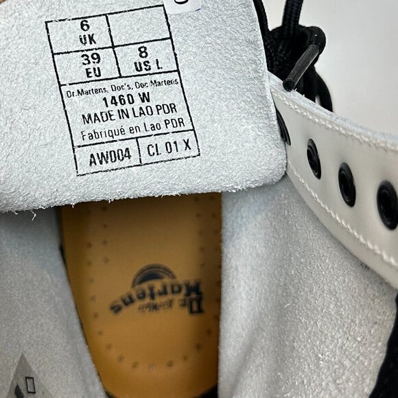 DR.Martens 1460 Lace Up Boots in White Smooth Leather US 8 - Picture 10 of 10